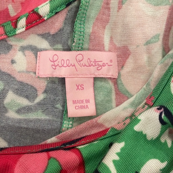 Lilly Pulitzer One Shoulder Ruffle A Thing Called Love Mini Floral Dress Size XS - Picture 6 of 7